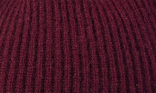 Sofia Cashmere Faux Fur Pom Embellished Cashmere Knit Beanie In Burgundy