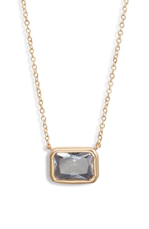 Shop Nordstrom Emerald Cut Cubic Zirconia Pendant In Pyrite- Gold