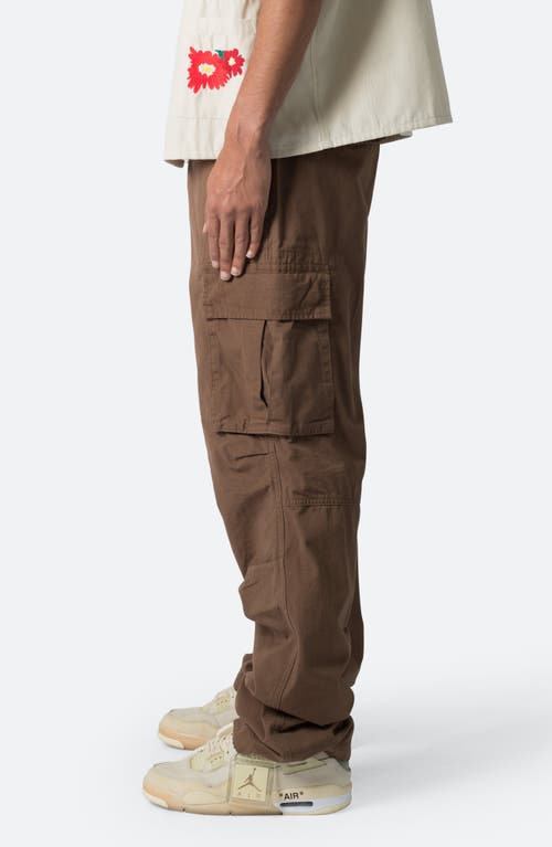 Shop Mnml Ultra Baggy Cotton Cargo Pants In Brown