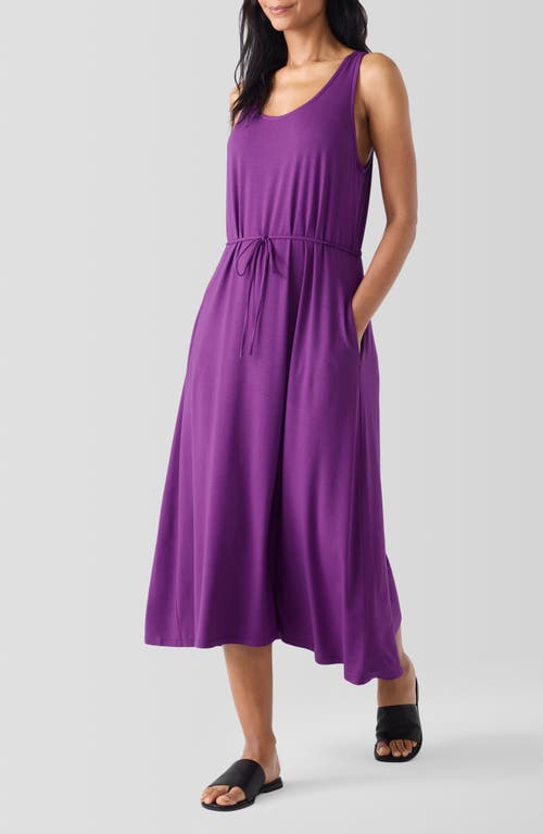 Shop Eileen Fisher Sleeveless Racerback Midi Dress In Heliotrope