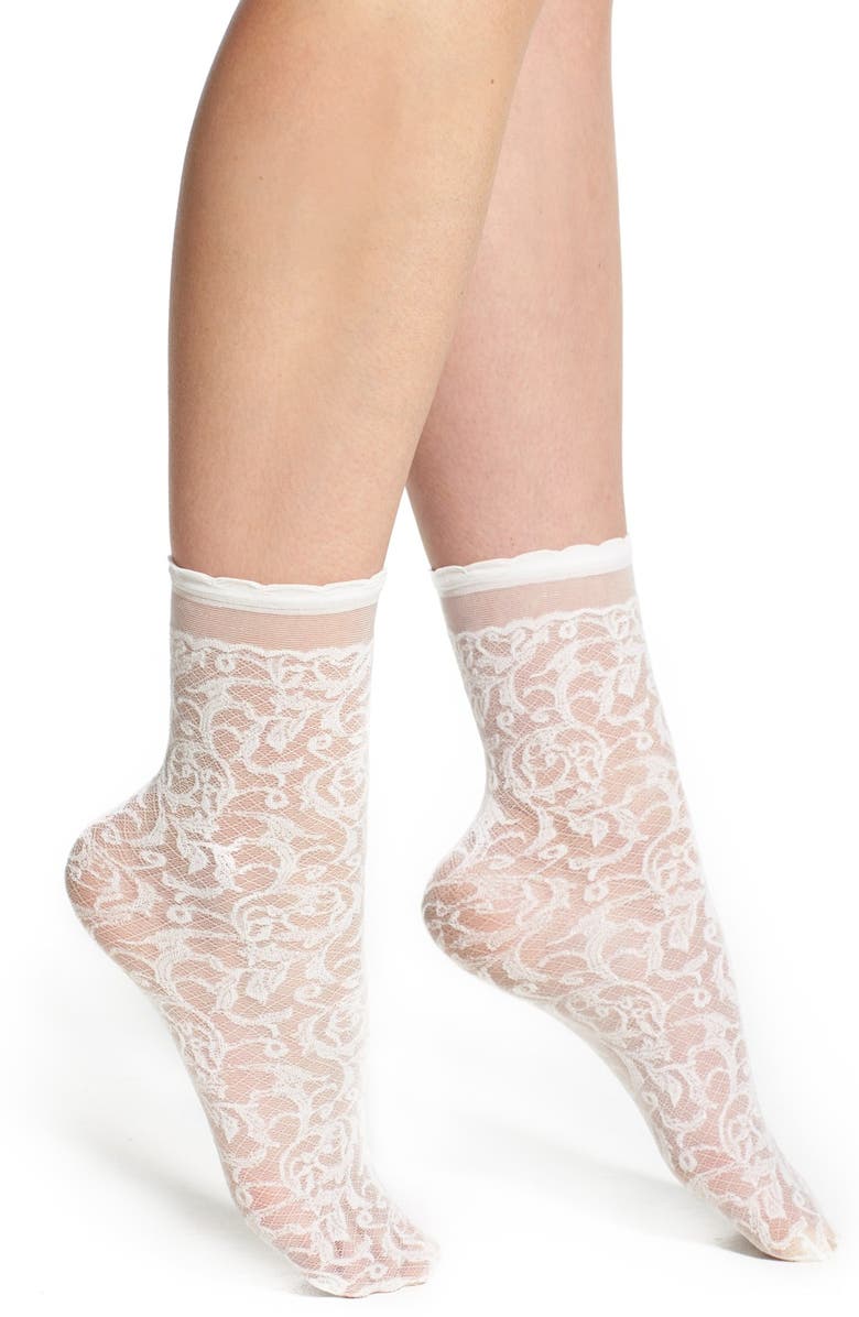 Oroblu 'Calzino Pleasant' Lace Effect Tulle Ankle Socks | Nordstrom