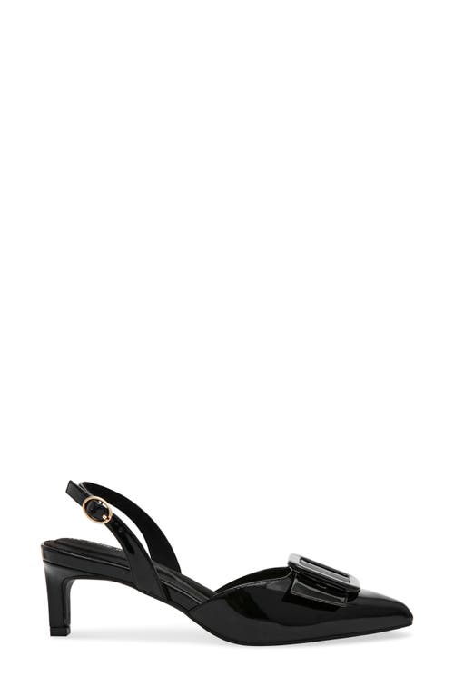Anne Klein Bernette Bow Pump In Black Patent