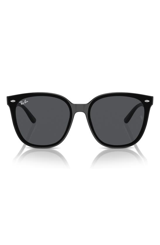 Ray Ban 66mm Oversize Irregular Sunglasses In Black