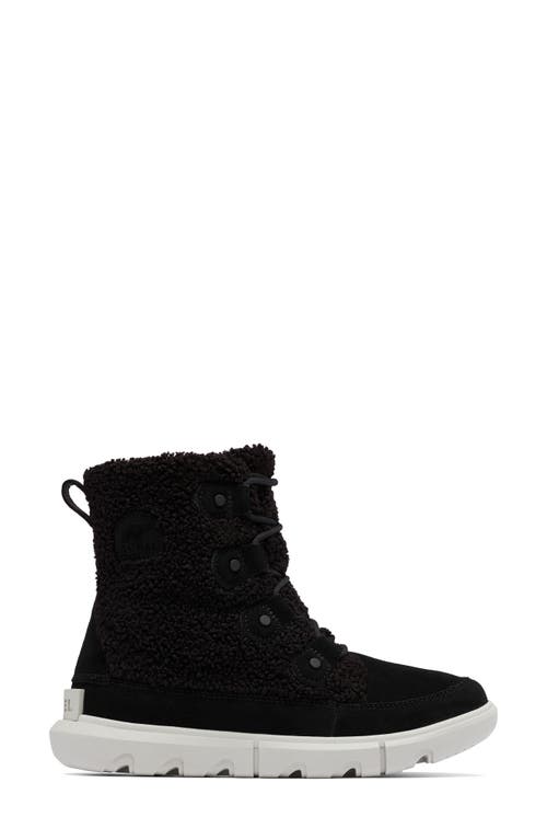 Sorel Explorer Next Joan Faux Shearling Bootie In Black/moonstone