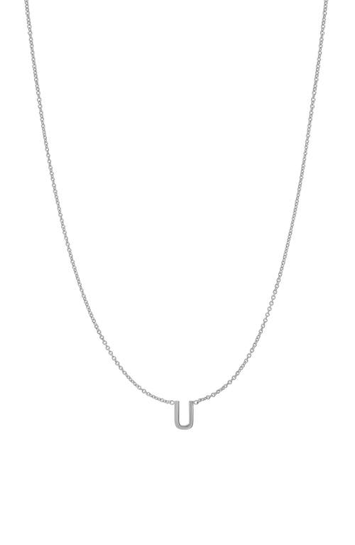 Initial Pendant Necklace in 14K White Gold-U