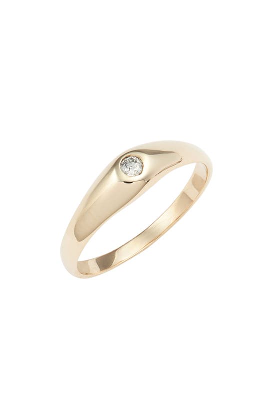 Loren Stewart Varsity Diamond Ring In Yellow Gold/ Diamond