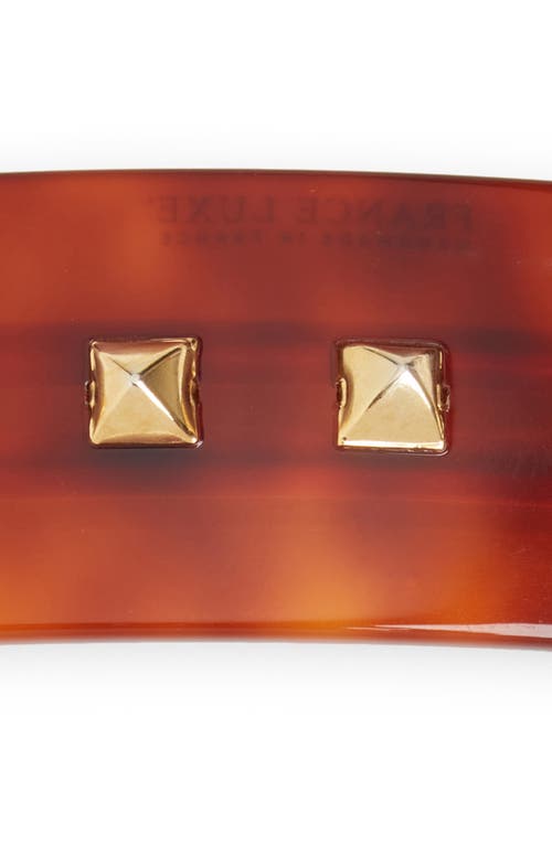 France Luxe Large Studded Barrette In Tortoise