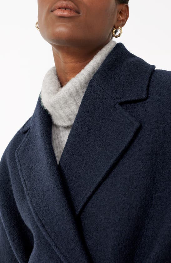 & Other Stories Belted Wool Wrap Coat In Navy