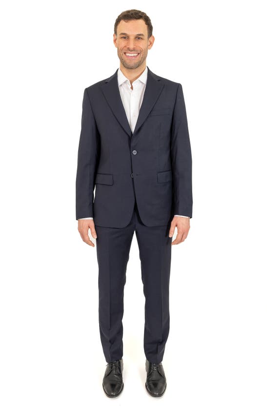Pinoporte Trim Fit Wool Suit In Navy