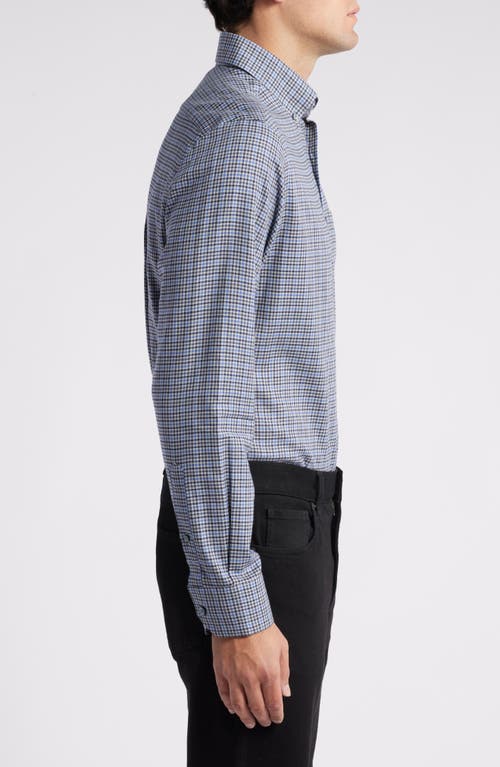 Shop Scott Barber Lightweight Gingham Cotton Twill Button-down Shirt In Blue