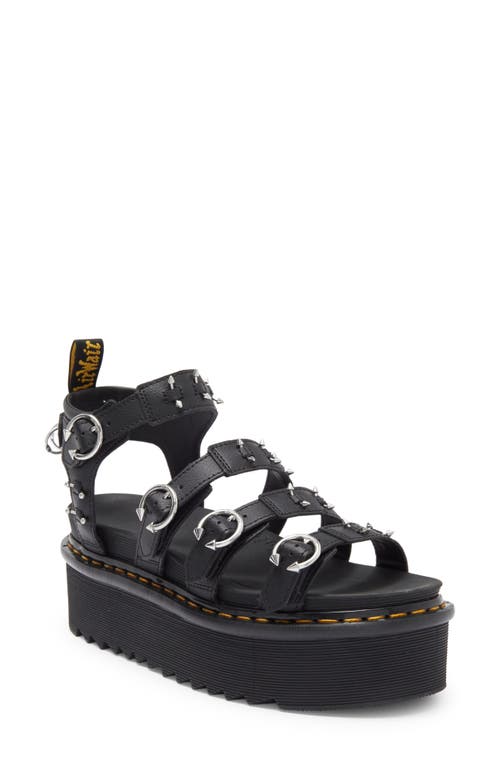 Blaire Quad Platform Strappy Sandal in Black Athena