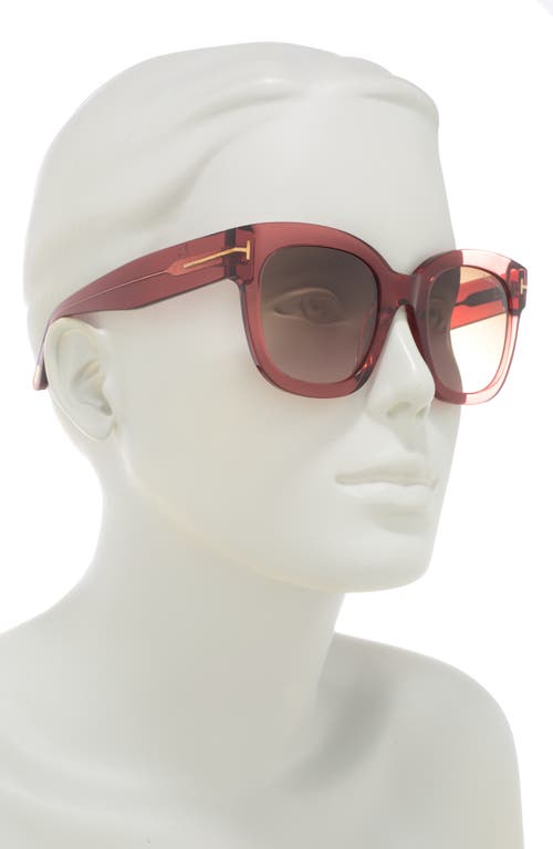 Shop Tom Ford 52mm Square Sunglasses In Pink/other/gradient Brown