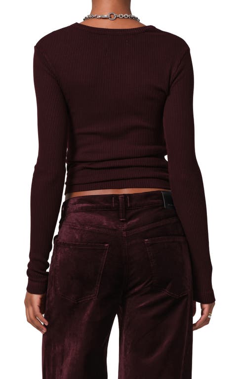 Shop Citizens Of Humanity Bina Rib Crewneck Sweater In Burgundy