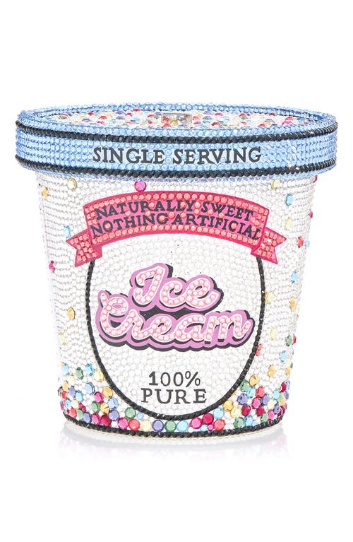 Birthday Ice Cream Pint Clutch in Silver Rhine Multi