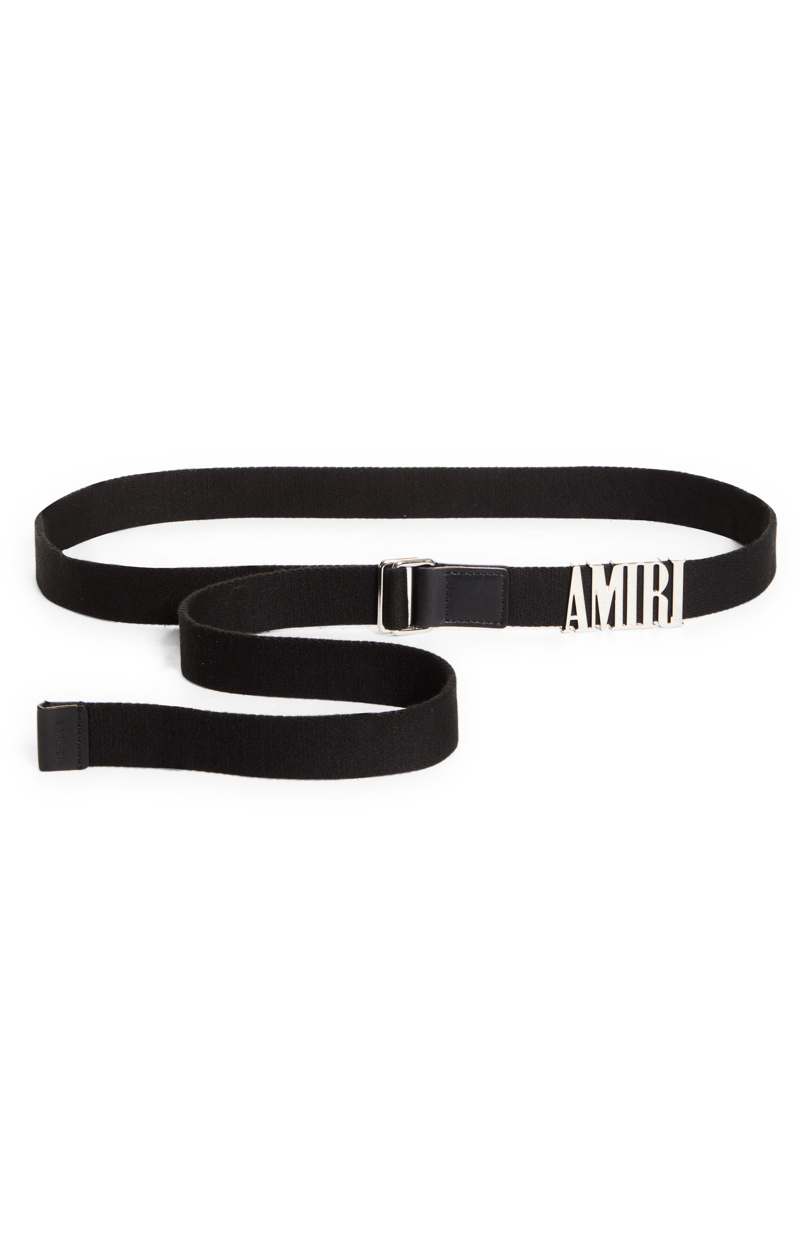 AMIRI Skater Logo Belt in Black at Nordstrom