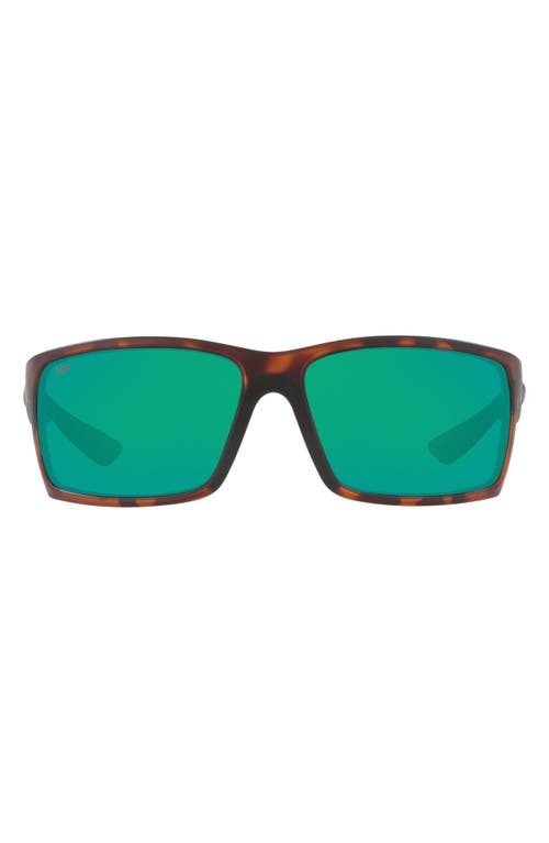 Costa Del Mar 64mm Mirrored Polarized Rectangular Sunglasses in Tort Green at Nordstrom