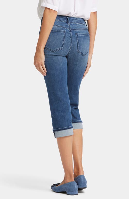 Shop Nydj Marilyn Roll Cuff Crop Capri Jeans In Blue Ridge