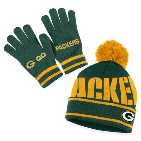 Toddler Green Green Bay Packers Jacquard Cuffed Knit Hat with Pom