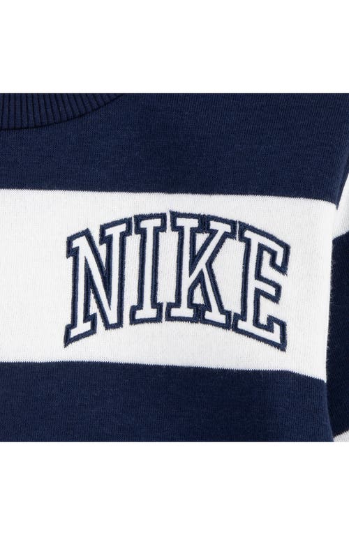 Shop Nike Fleece Crewneck Sweatshirt & Joggers Set In Midnight Navy