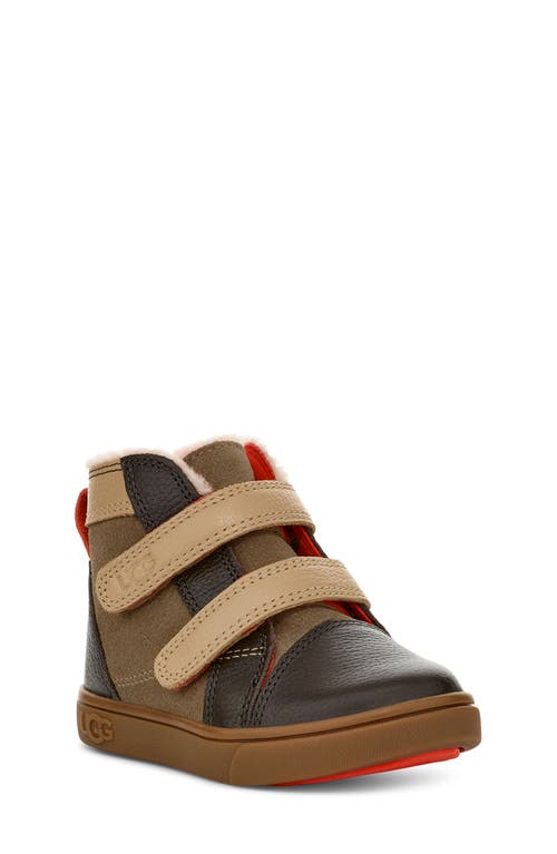 Ugg(r) Kids'  Rennon High Top Sneaker In Antilope/mustard/warm Red