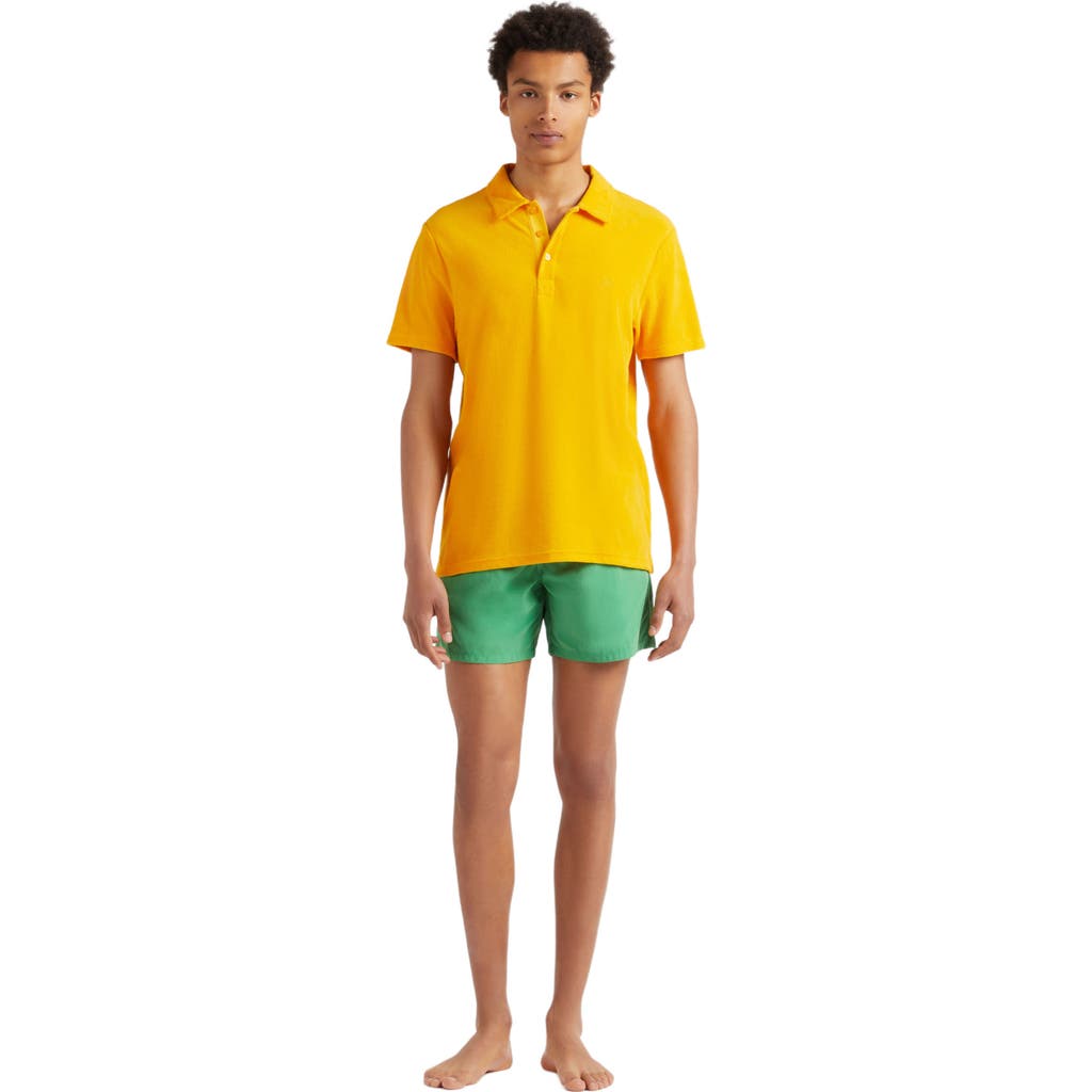 Vilebrequin Solid Terry Polo In Mangue