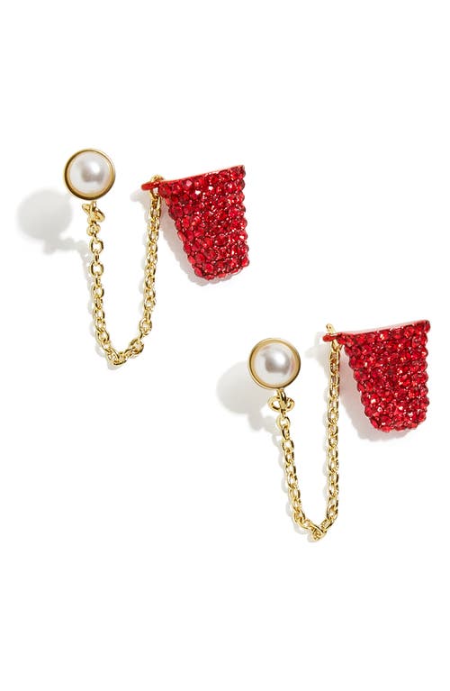 BaubleBar Nothing but Cup Chain Stud Earrings in Red at Nordstrom