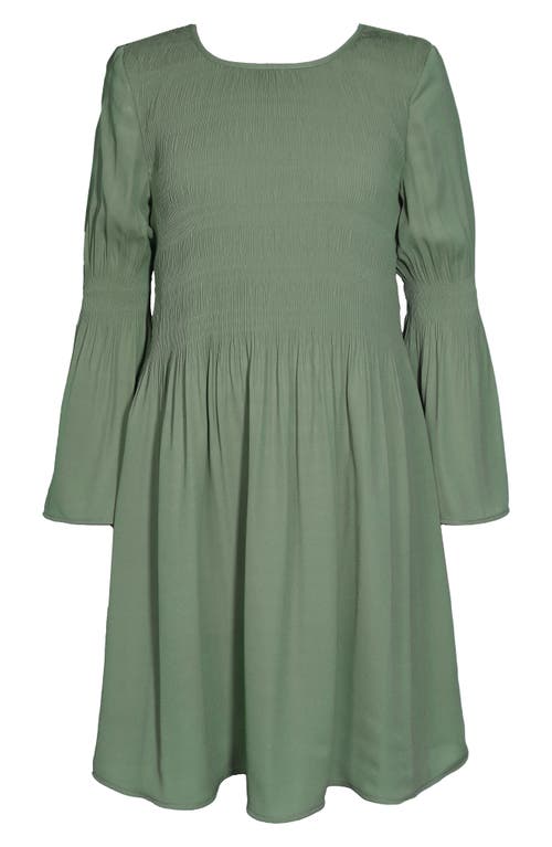 Iris & Ivy Kids' Long Sleeve Crepe Chiffon Dress Olive at Nordstrom,