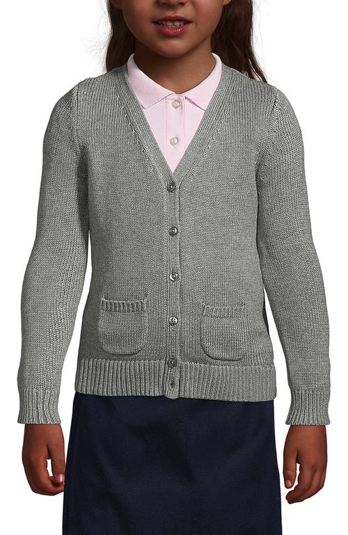 LANDS' END LANDS' END SCHOOL UNIFORM GIRLS COTTON MODAL BUTTON FRONT CARDIGAN SWEATER