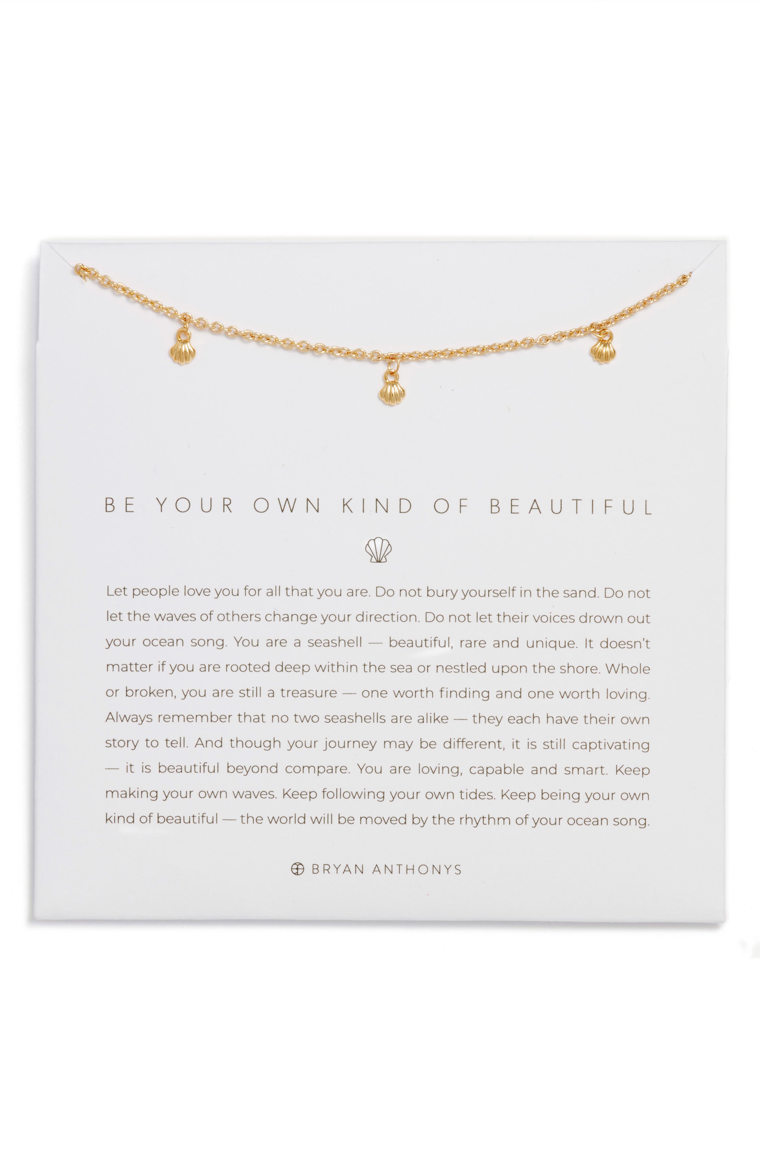 Bryan Anthonys Be Your Own Kind of Beautiful Shell Charm Necklace in Gold at Nordstrom