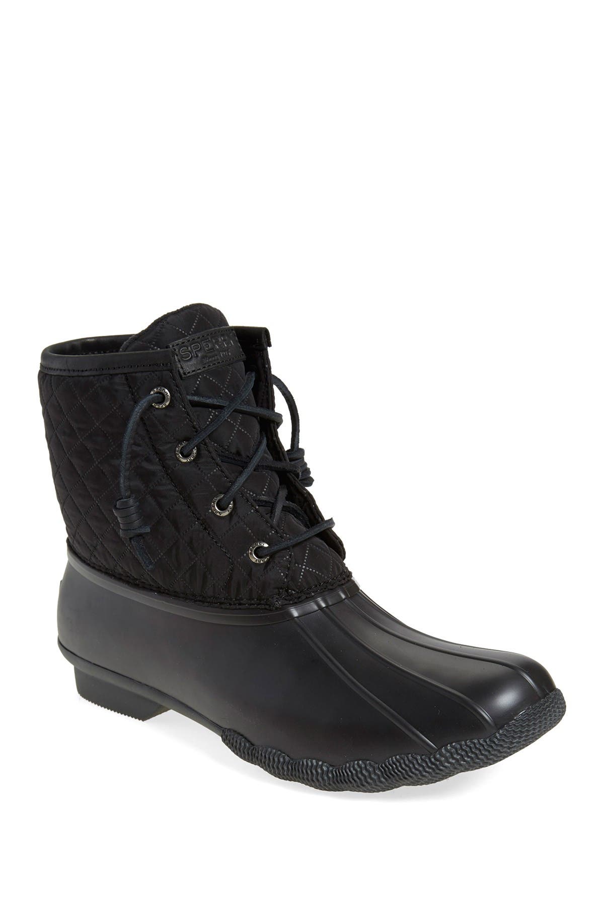sperry quilted duck boots black