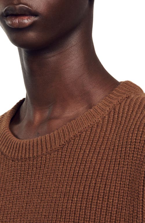 Shop Sandro Rib Knit Sweater In Caramel