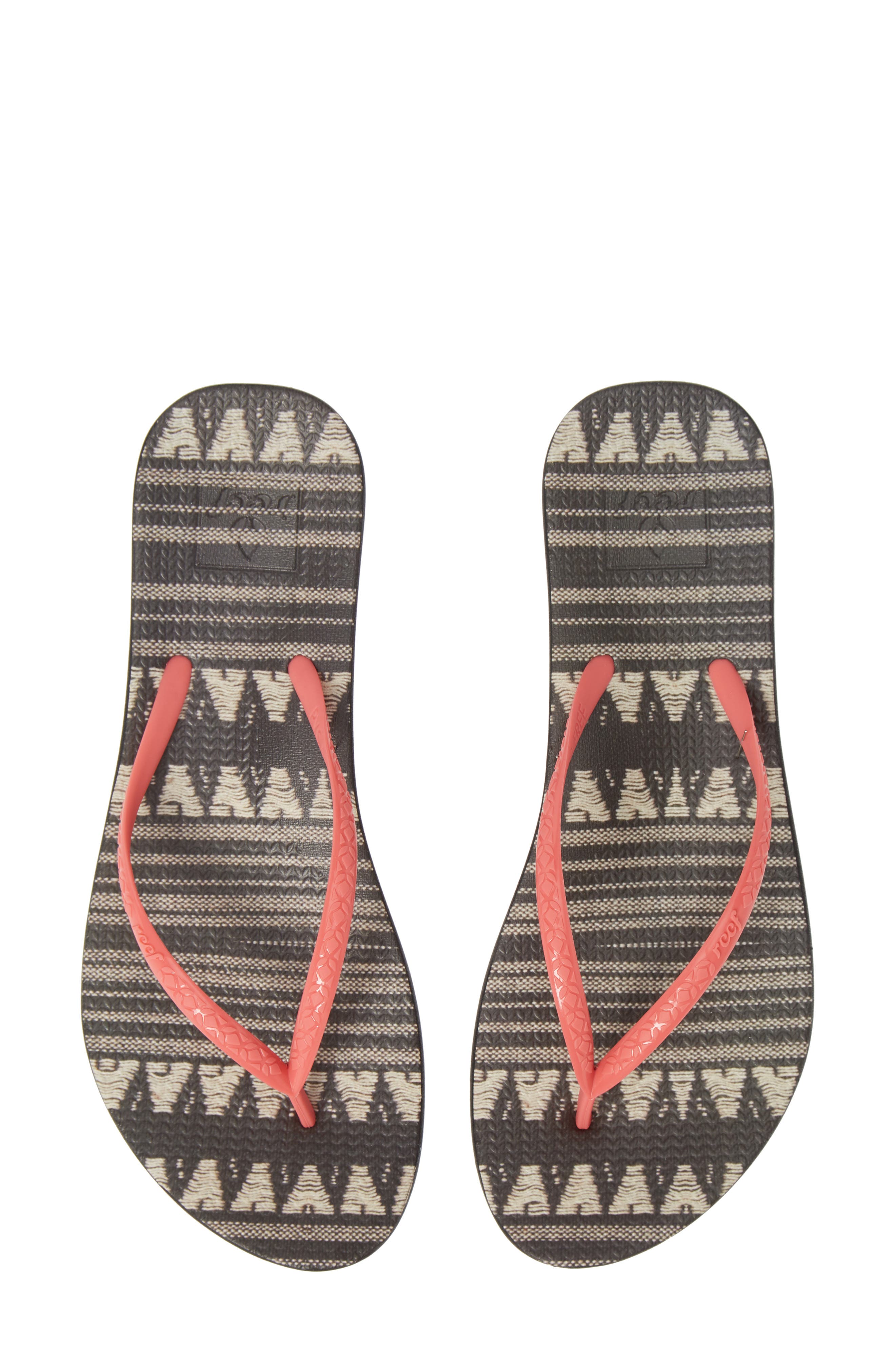 Reef Escape Lux Print Flip Flop, Black