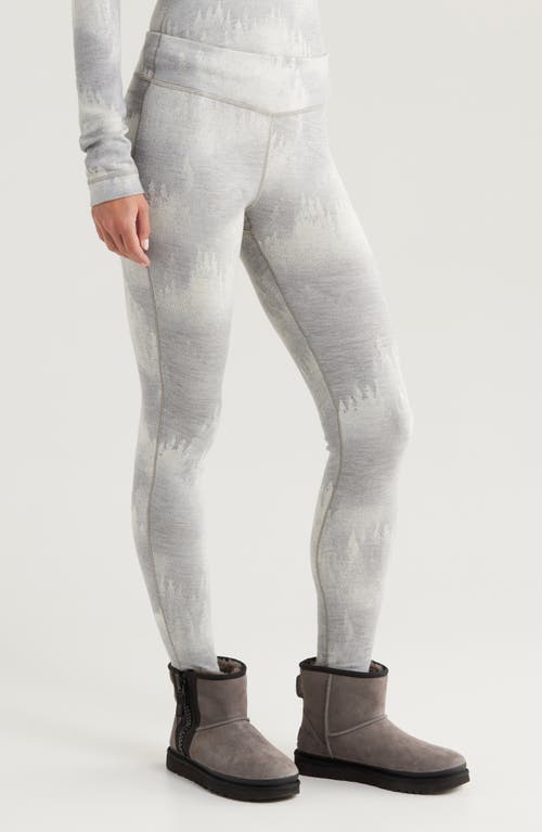 Smartwool Classic Thermal Merino Base Layer Leggings In Light Gray Foggy Pines