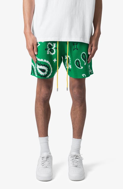 Mnml Paisley Jacquard Knit Shorts In Green