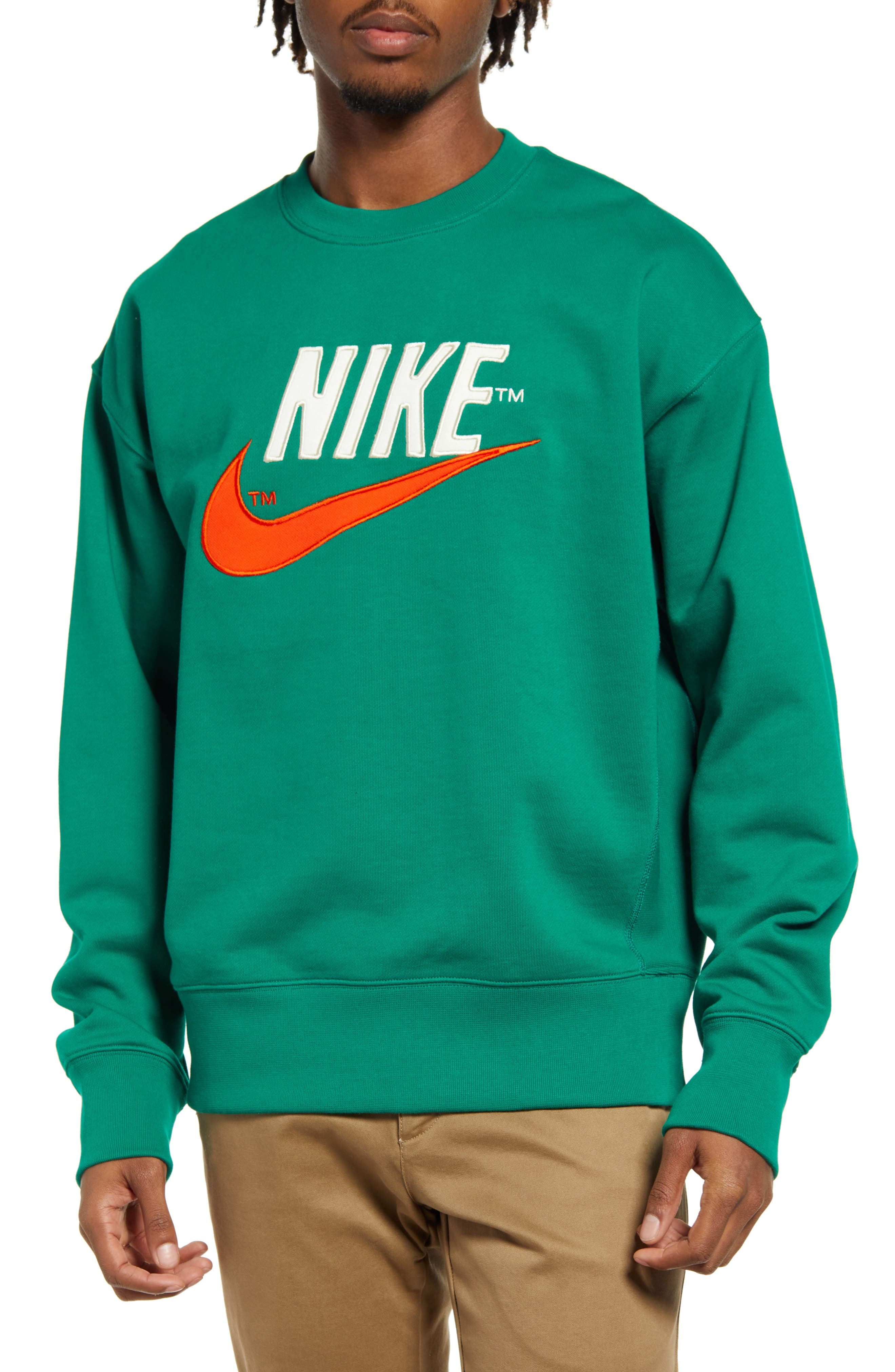 nike cotton crew neck sweatshirt