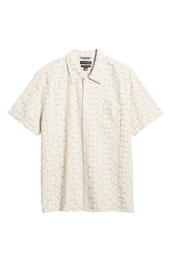 Shop Treasure & Bond Starburst Embroidered Short Sleeve Button-up Shirt In Ivory- Tan Starburst Geo