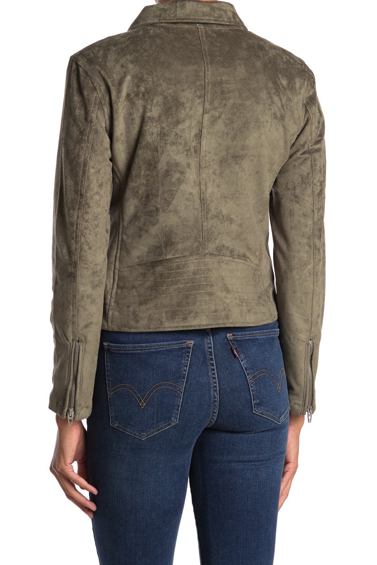 blanknyc denim faux suede moto jacket