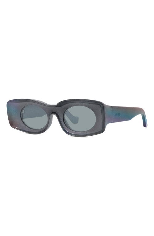 Shop Loewe X Paula's Ibiza 49mm Mirrored Oval Sunglasses In Black/other/blue Mirror