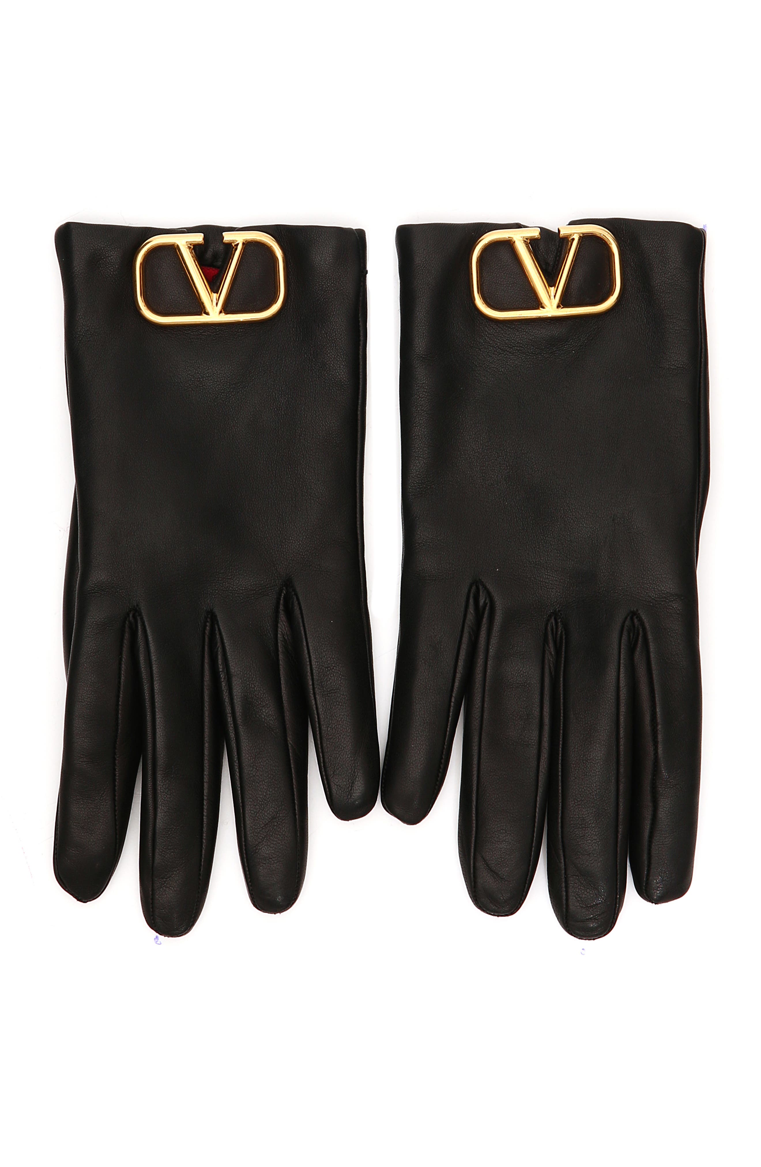 valentino leather gloves