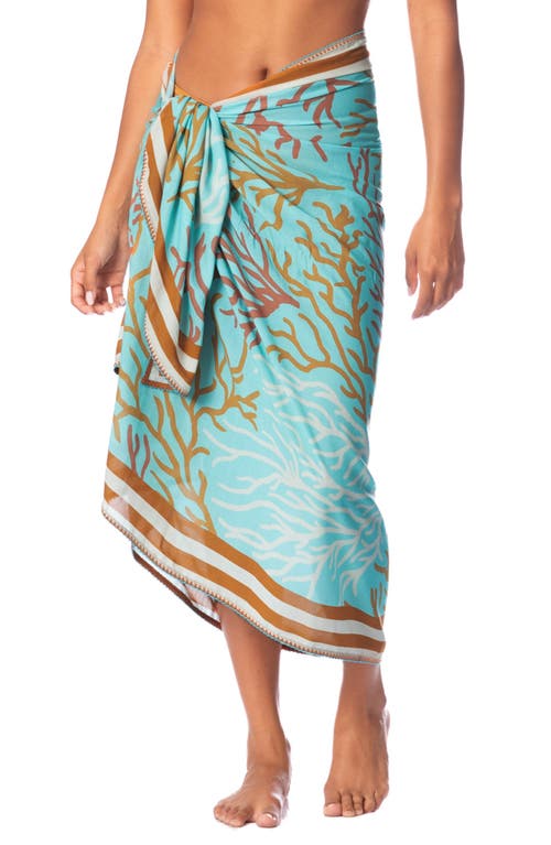 Shop Maaji Coral Oasis Isla Cover-up Pareo In Blue