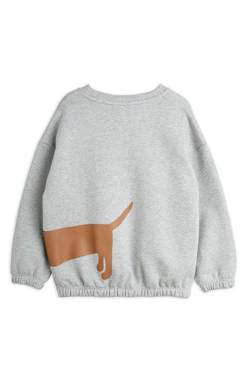 Shop Mini Rodini Kids' Dog Organic Cotton Graphic Sweatshirt In Grey