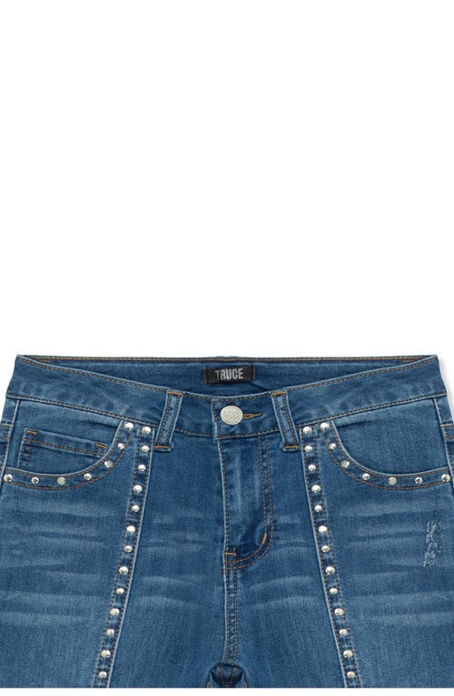 Shop Truce Kids' Studded Flare Jeans In Denim