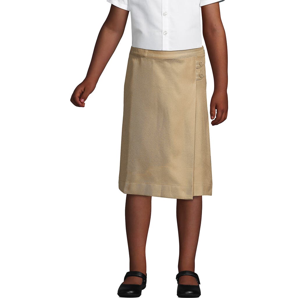 LANDS' END LANDS' END SCHOOL UNIFORM GIRLS SOLID A-LINE SKIRT BELOW THE KNEE