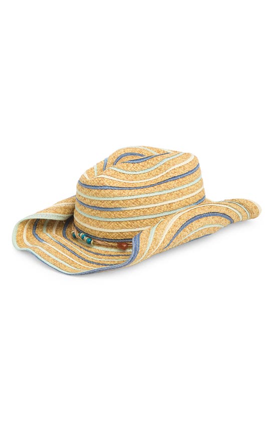 Vince Camuto Straw Cowboy Hat In Blue Multi