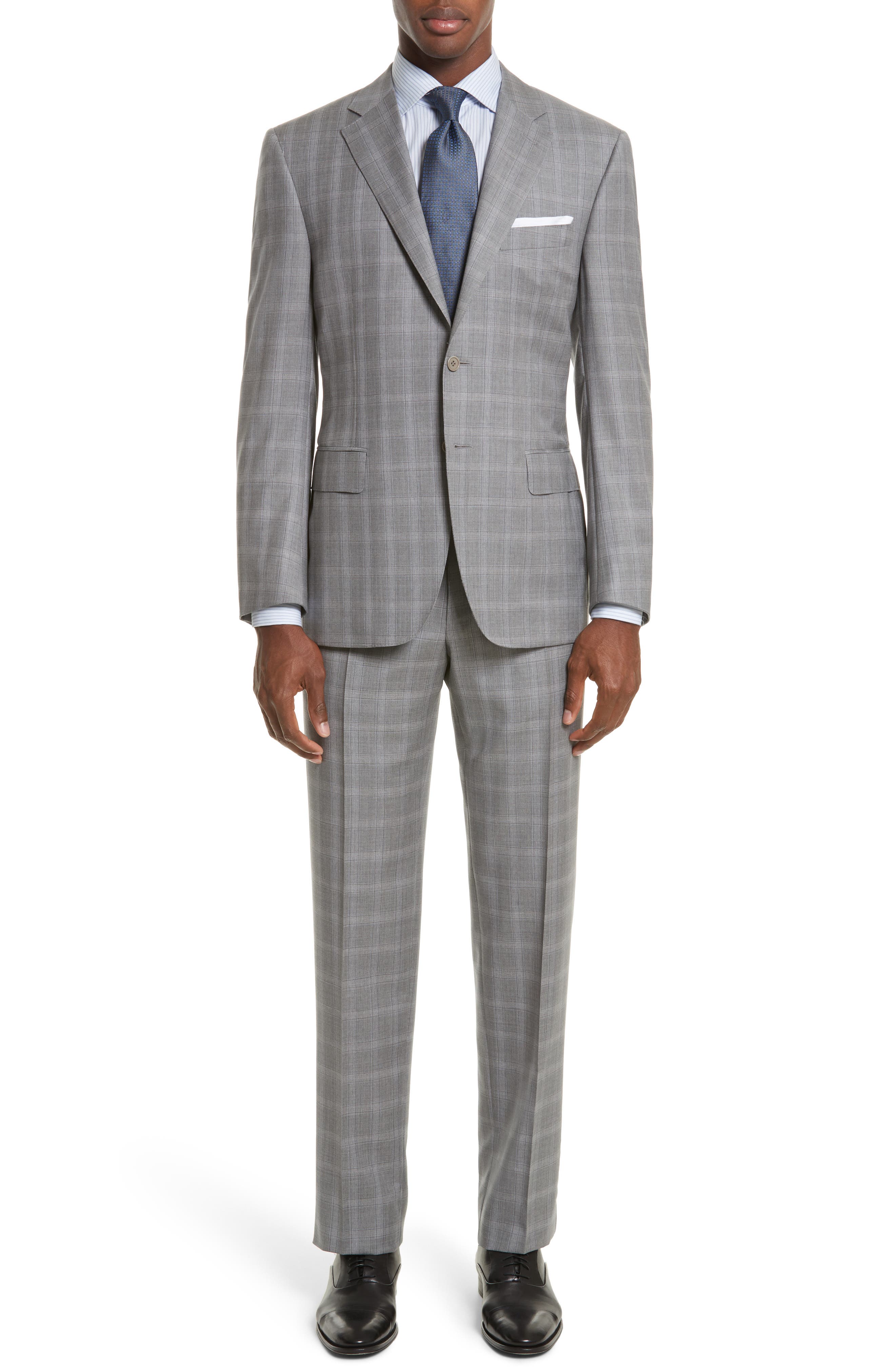 Canali Classic Fit Plaid Wool Suit Nordstrom