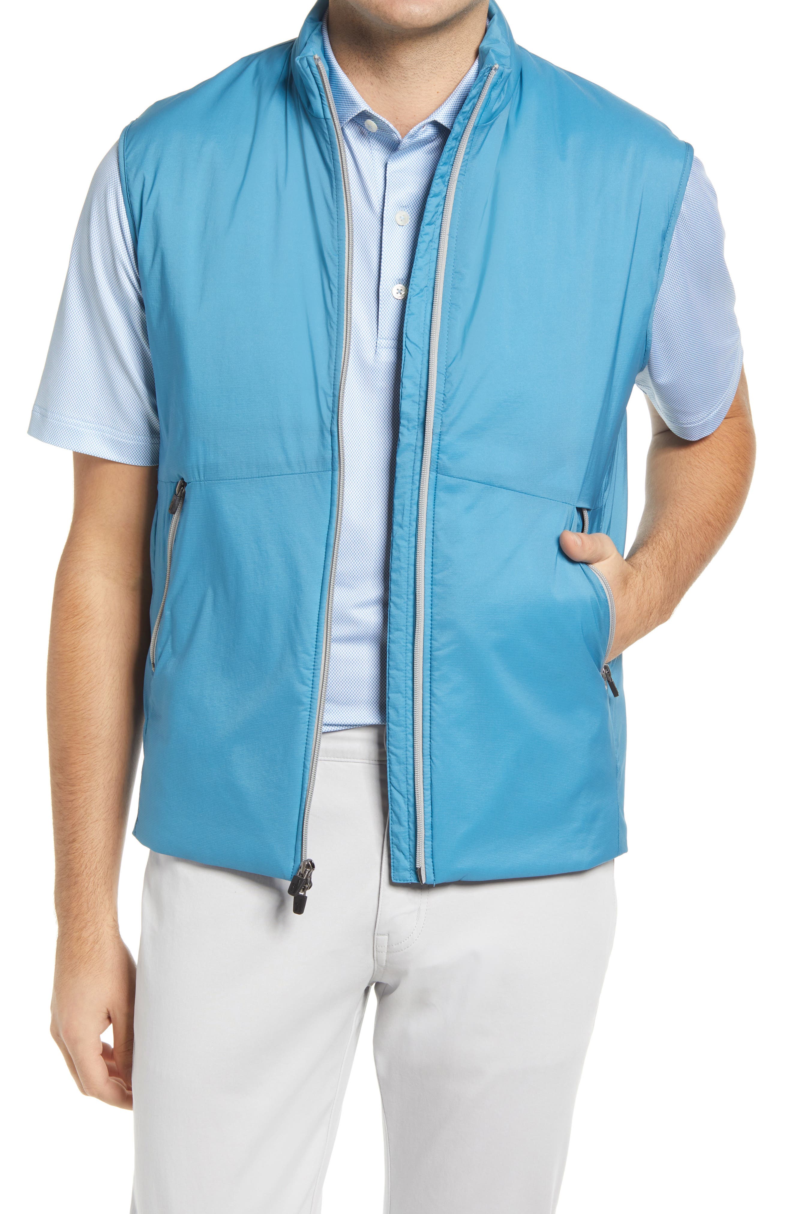 blue mens puffer vest