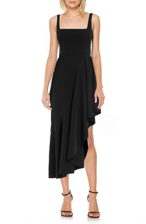 Shop Jewel Badgley Mischka Ruffle High-low Cocktail Dress In Black