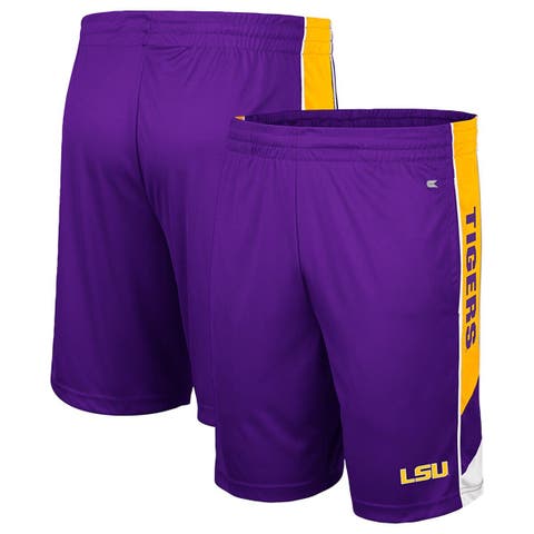 Mitchell & Ness Men's LSU Tigers Jumbotron Shorts, Purple/Gold, Size: XXL, Polyester/Elastic