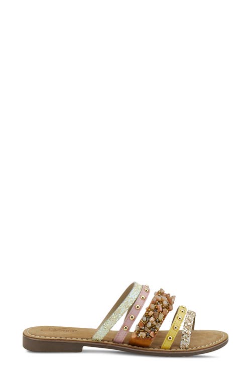 Azura By Spring Step Mineral Slide Sandal In Yellow Multi