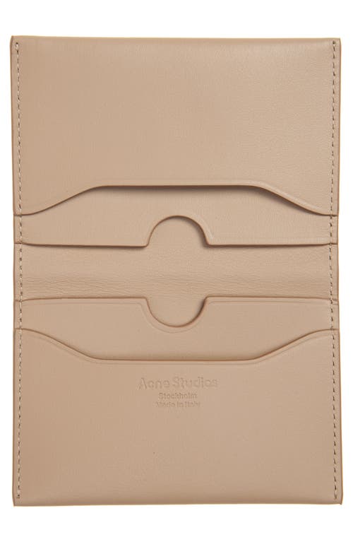 Shop Acne Studios Leather Bifold Card Holder In Taupe Beige